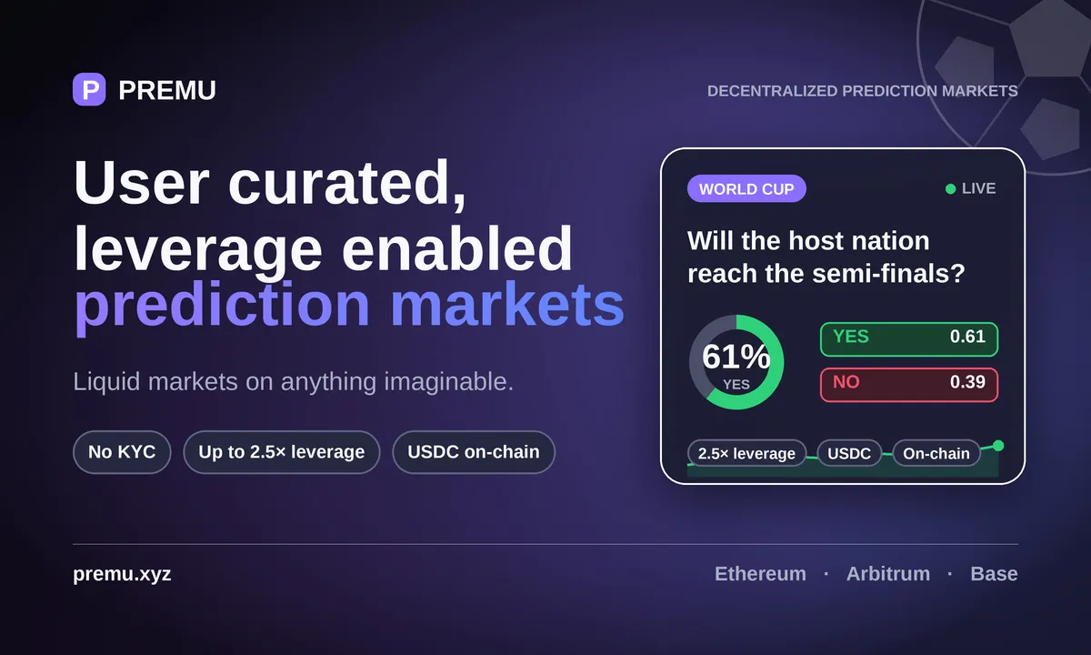 Premu Opens User-Created, Leveraged Prediction Markets Ahead of the 2026 World Cup